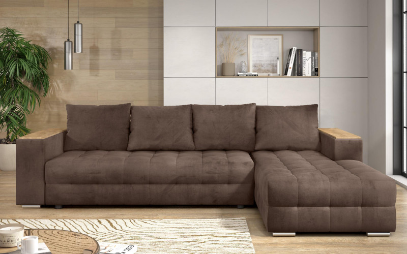 Coltar extensibil cu brat etajera Napoli, maro  1