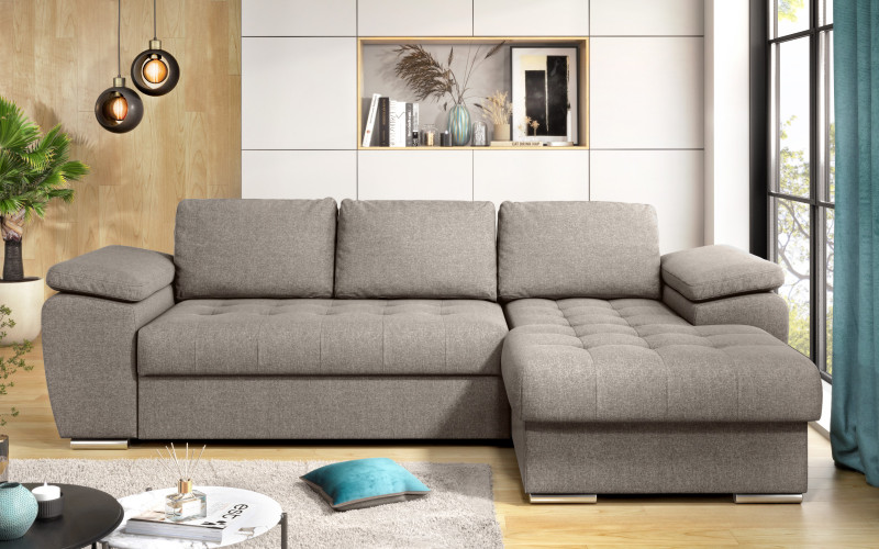 Раскладной угловой диван Валенсия Покет, бежевый  3