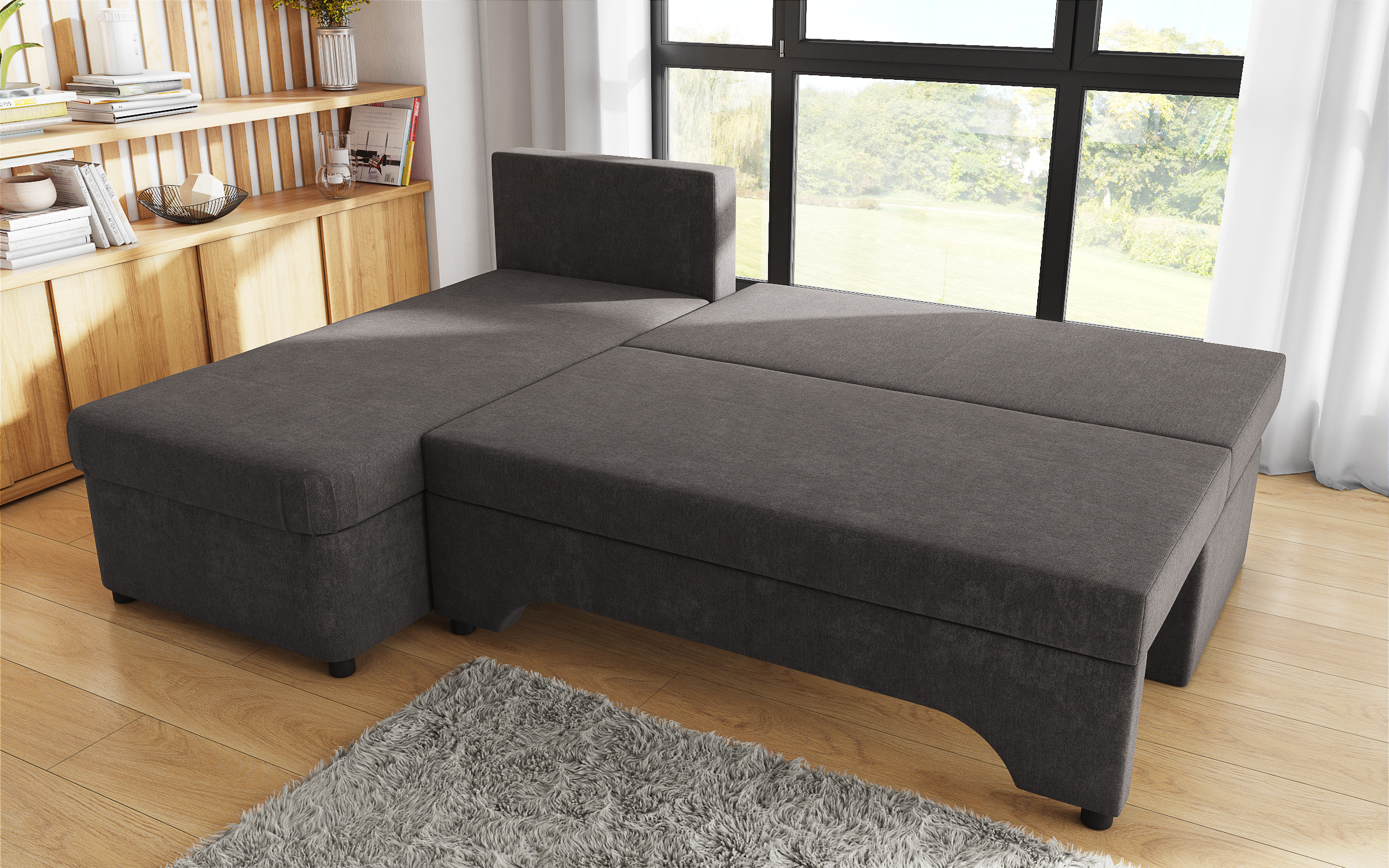 Coltar extensibil Neos, gri-maroniu + portocaliu  7