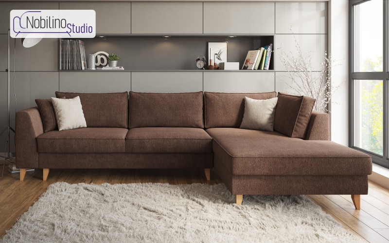 Coltar extensibil Bolonia, maro + bej  1