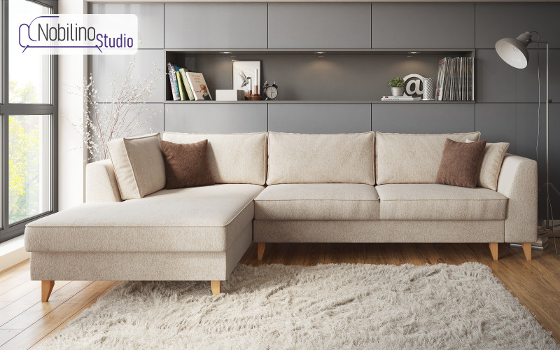 Coltar extensibil Bolonia, bej + maro  1