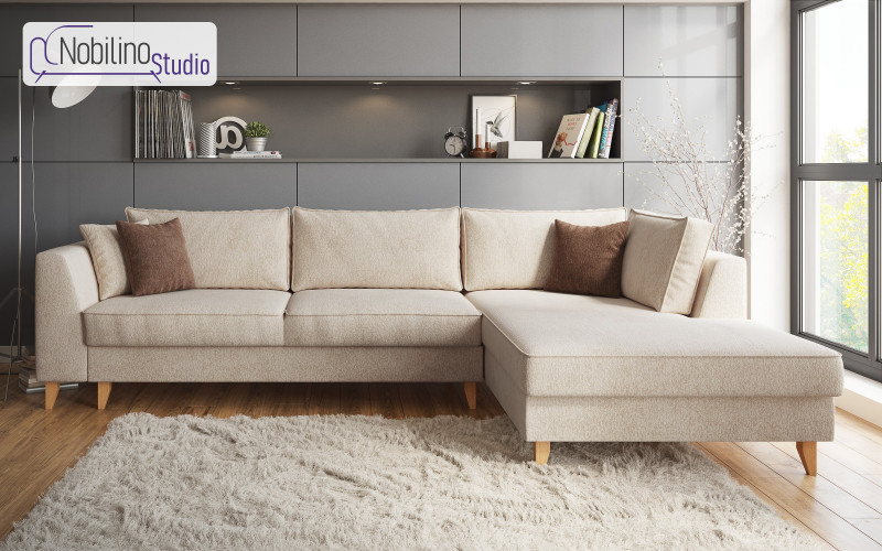 Coltar extensibil Bolonia, bej + maro  1