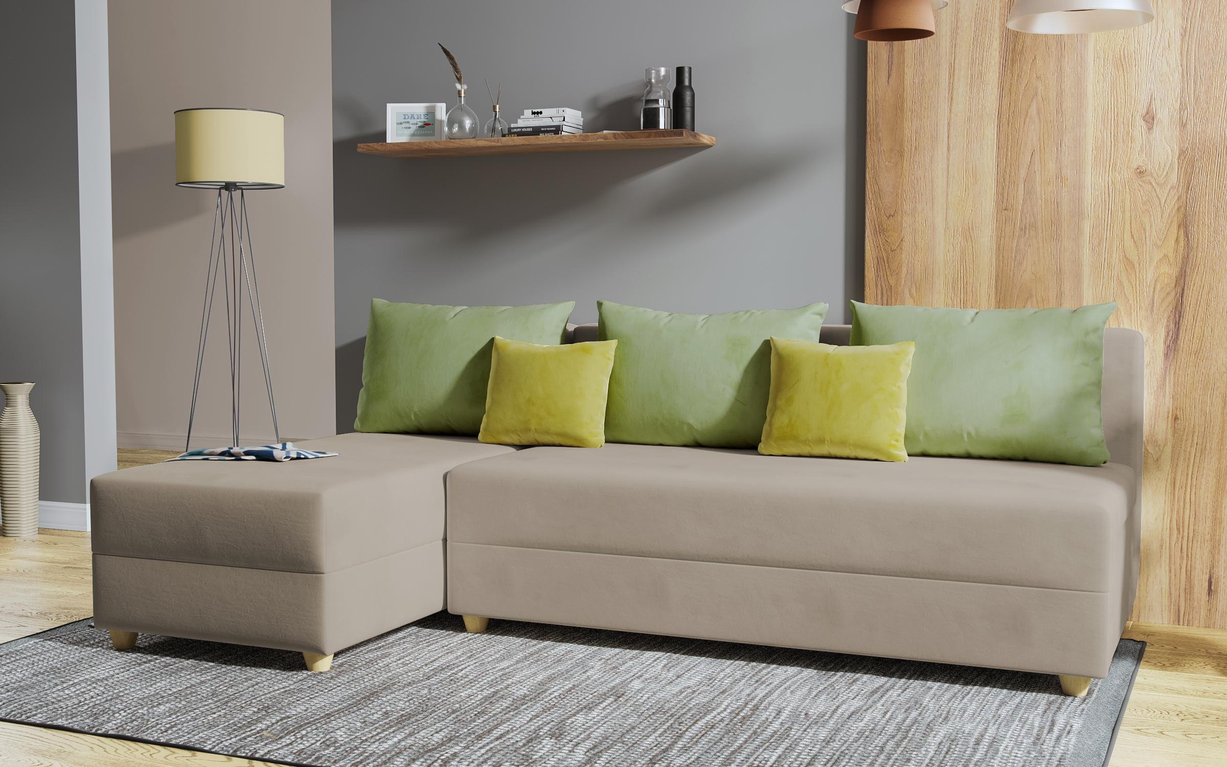 Coltar extensibil Dafini, bej inchis + verde  3
