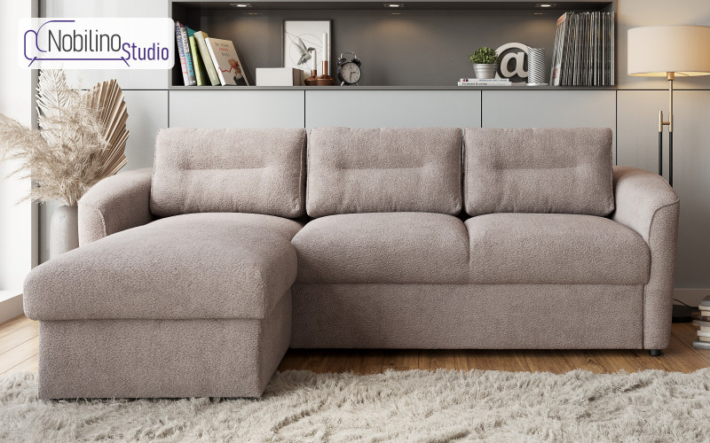 Раскладной угловой диван Дориан, темно-бежевый  1