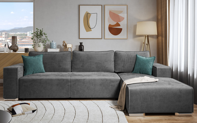 Coltar pentru living Felion, gri + menta  1