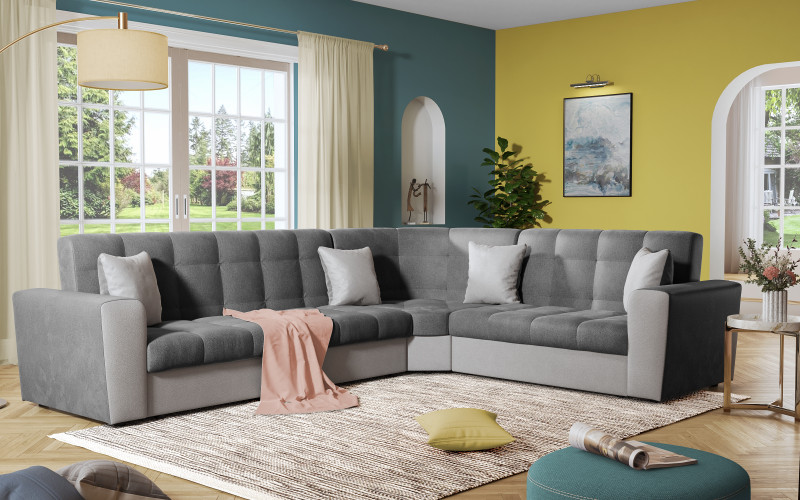 Coltar pentru living  Miravel, gri inchis  + gri deschis  1