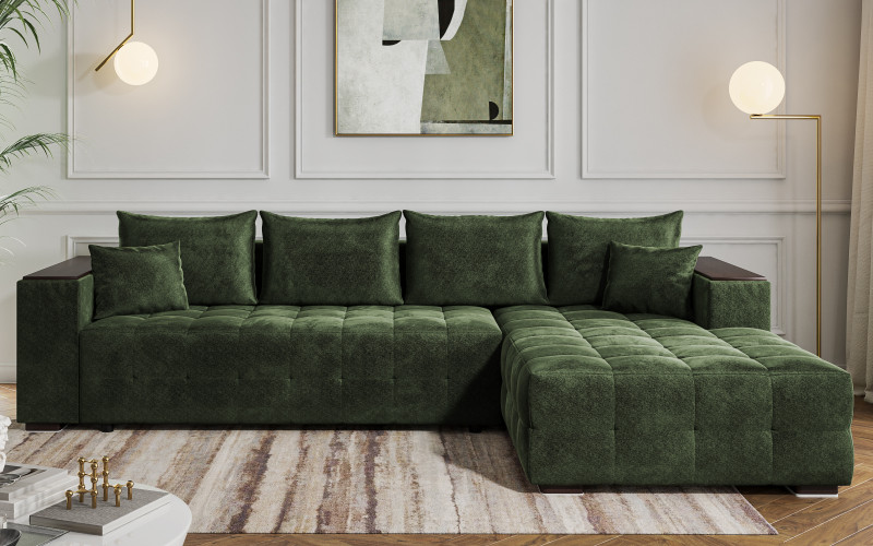 Coltar  extensibil Melvin Spring +  brat mini etajera, verde  1