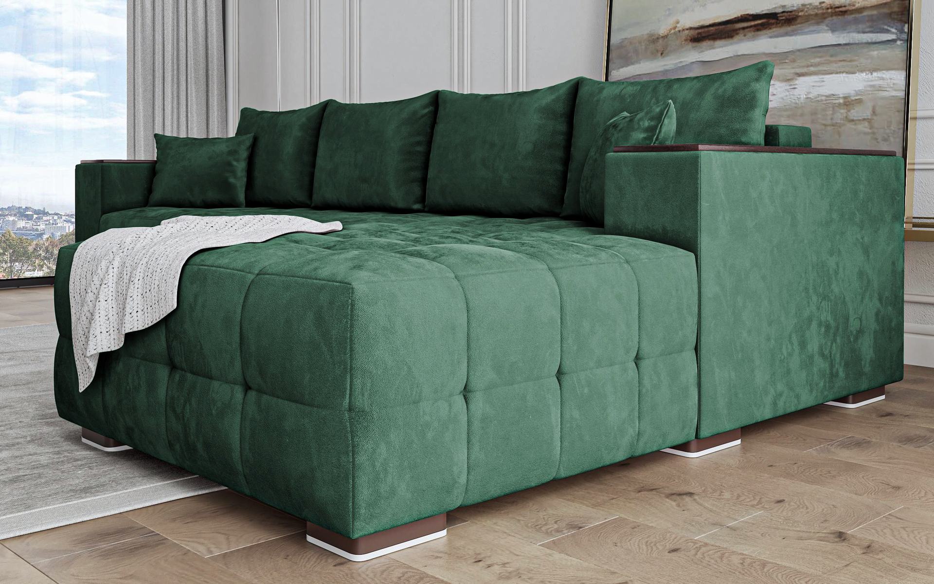 Coltar extensibil cu brat etajera Melvin Spring, verde  6