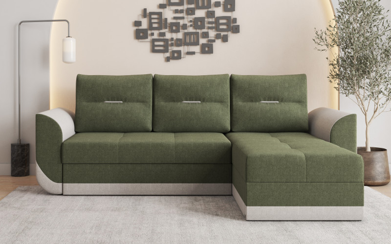 Coltar extensibil Sven, verde inchis + bej melange  1