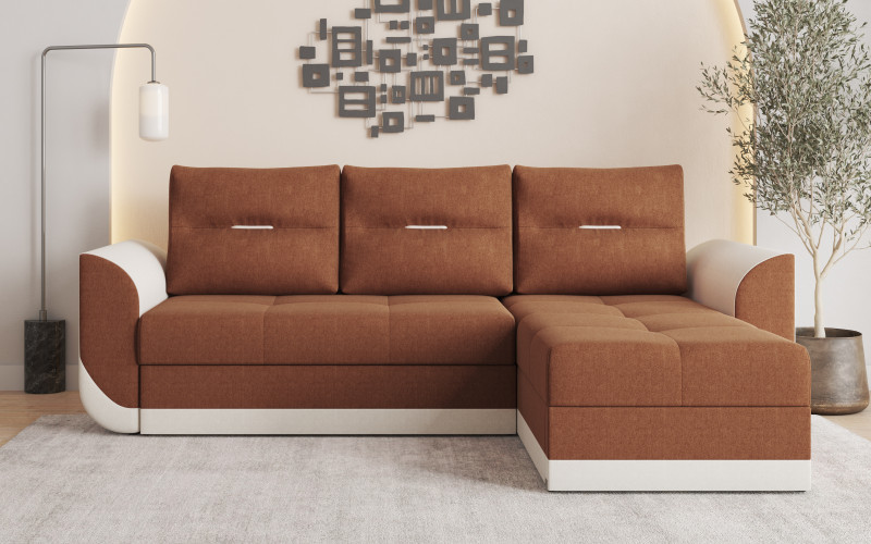 Coltar extensibil Sven, portocaliu + bej deschis  1