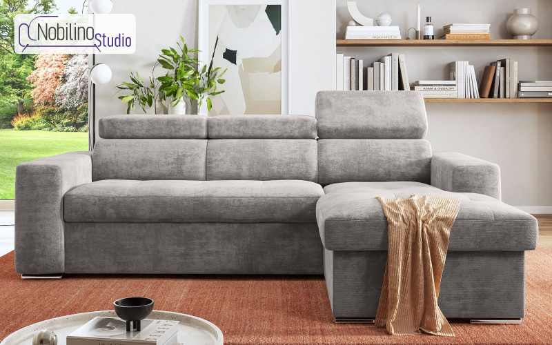 Раскладной угловой диван Нави Extra, светло-серый  1