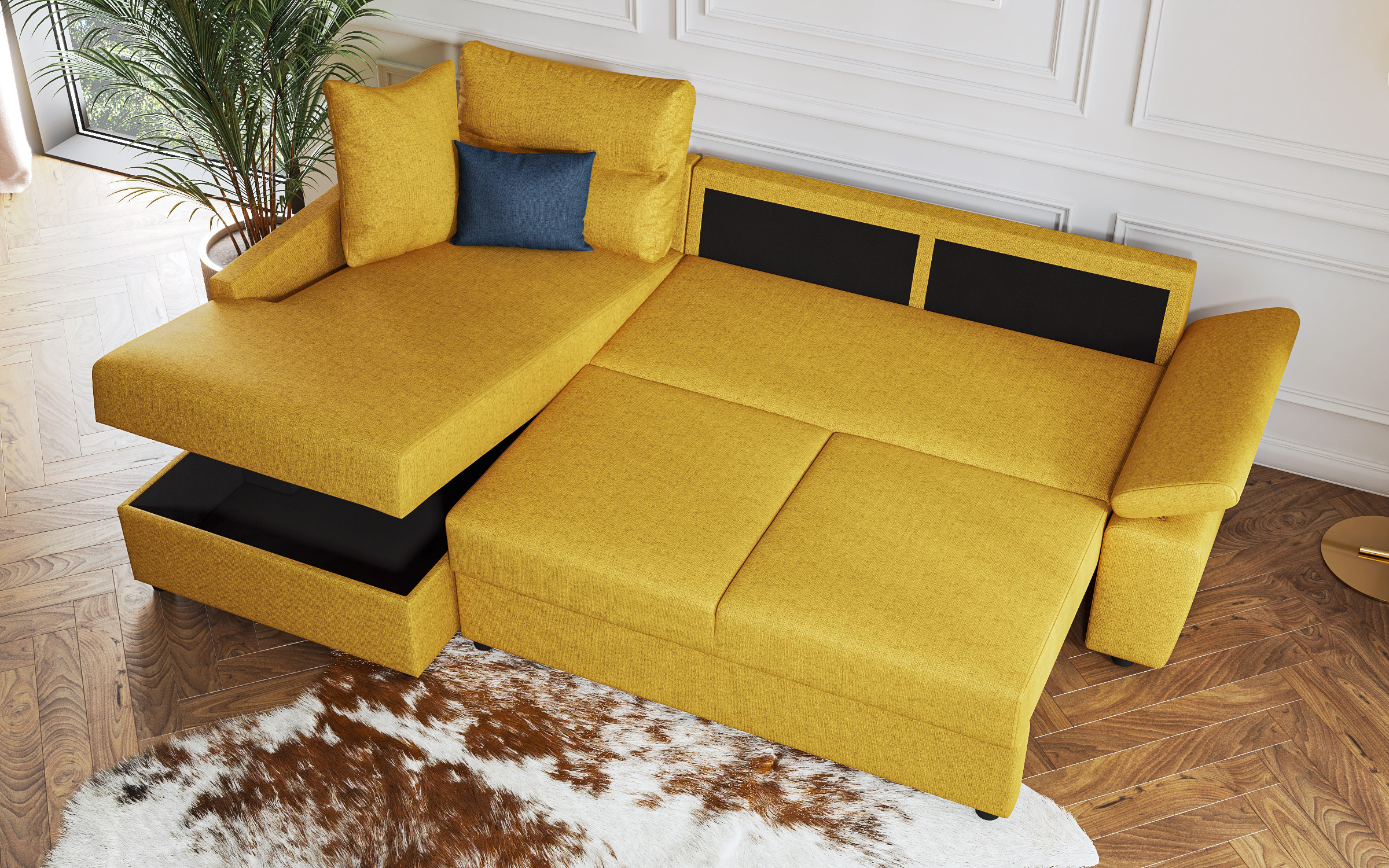 Coltar extensibil Orlean, galben  + albastru  9