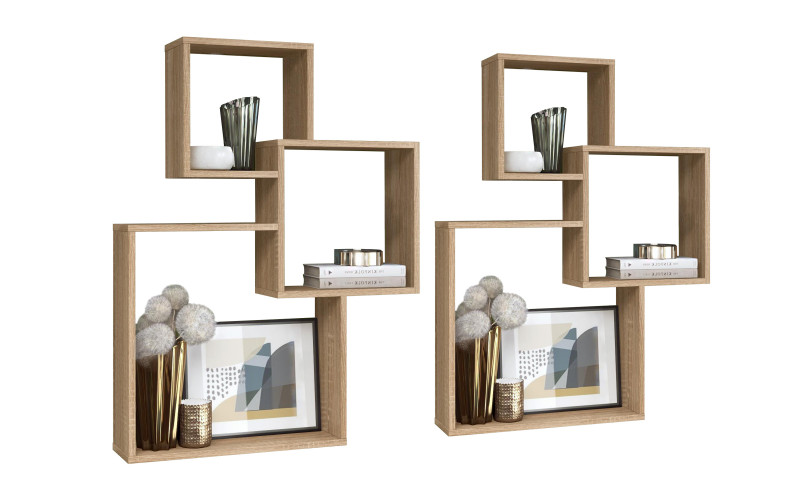 Set 2 buc. etajere Deya, stejar sonoma  1
