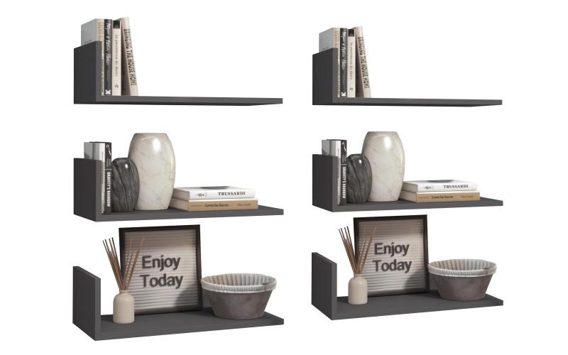 Set 2 buc. etajere Artena, antracit  1