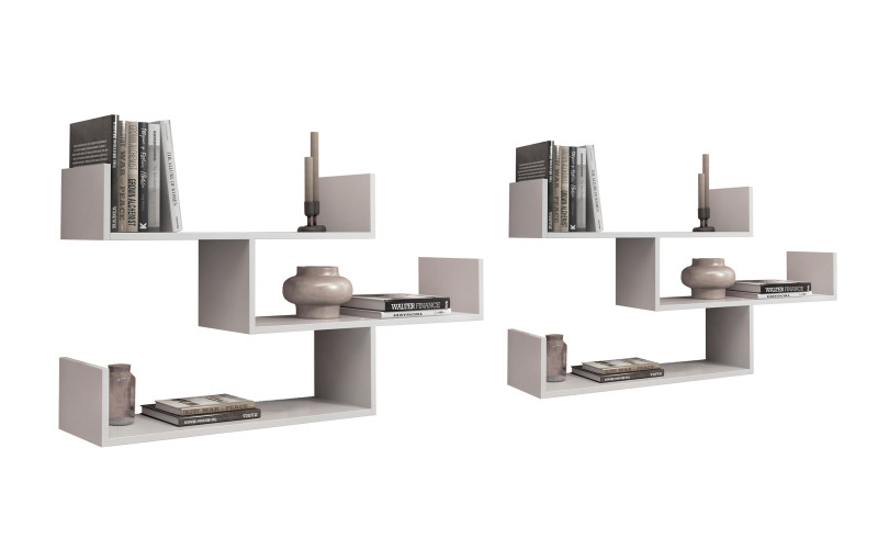 Комплект из 2 полок Витори, белый матовый  1