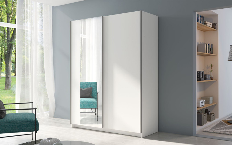 Dulap cu usi glisante Ties 180 II, alb  1