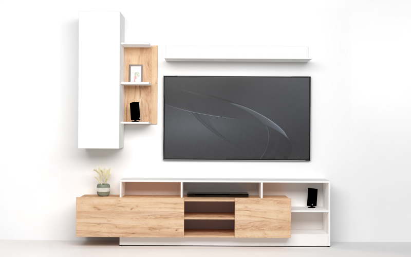 Biblioteca Terni, stejar auriu + alb mat  1