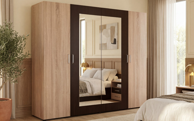 Dulap Porto, stejar sonoma + wenge  1