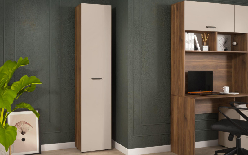 Шкаф Диел Некст А, дуб коньячный + кашемир  1