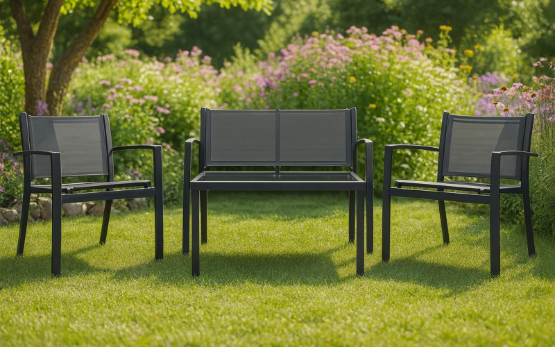 Set masa + scaune Parker, negru  1