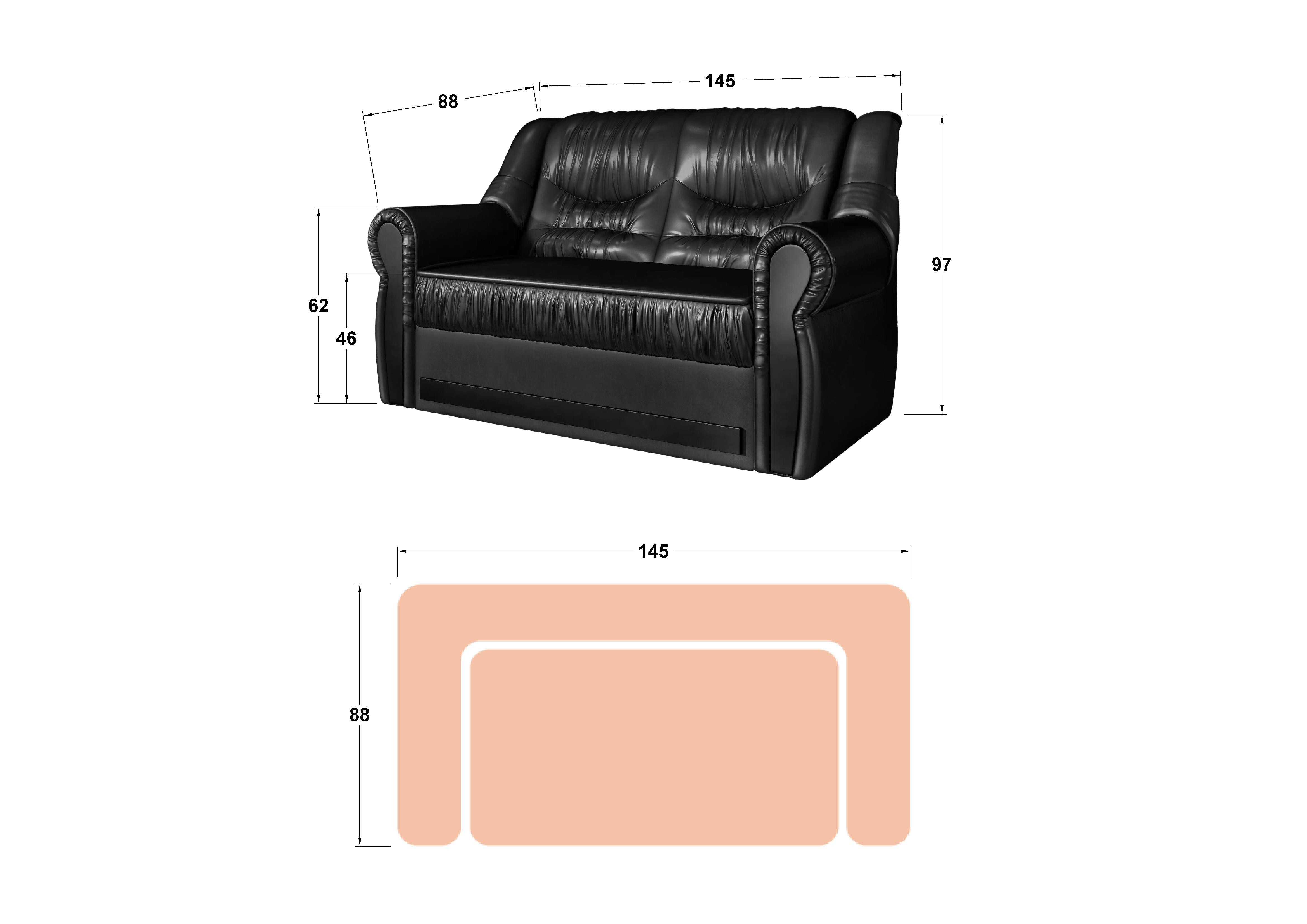 Canapea Imperial, piele wenge  2