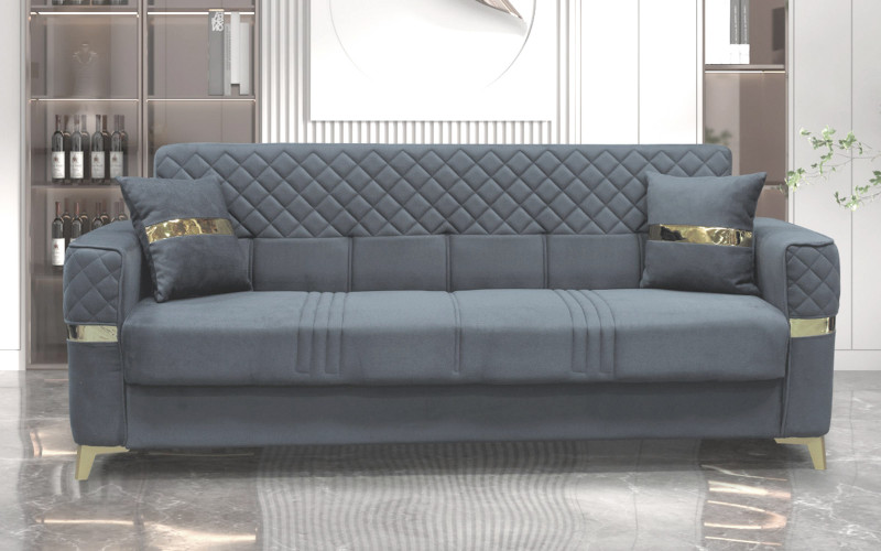 Canapea extensibila click- clack Bramo, gri  1