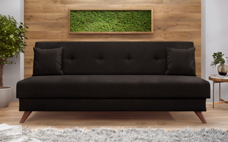 Canapea extensibila click- clack Brent, gri-maroniu  1