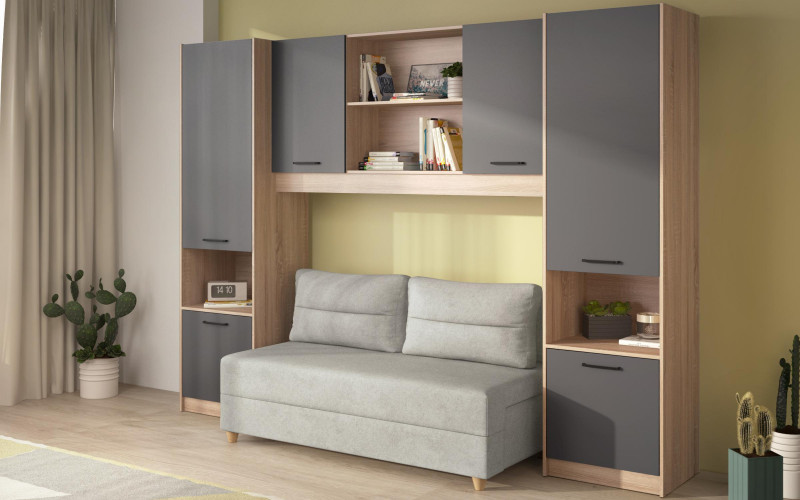 Set Diema, stejar sonoma + antracit mat + bej deschis  1