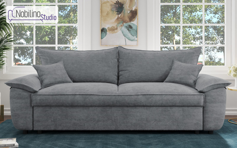 Canapea extensibila Elzas, gri inchis  1