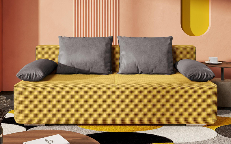 Canapea extensibila Keira Extra, galben + gri  1