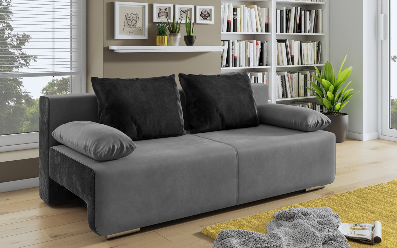 Canapea extensibila Keira, gri + negru  2
