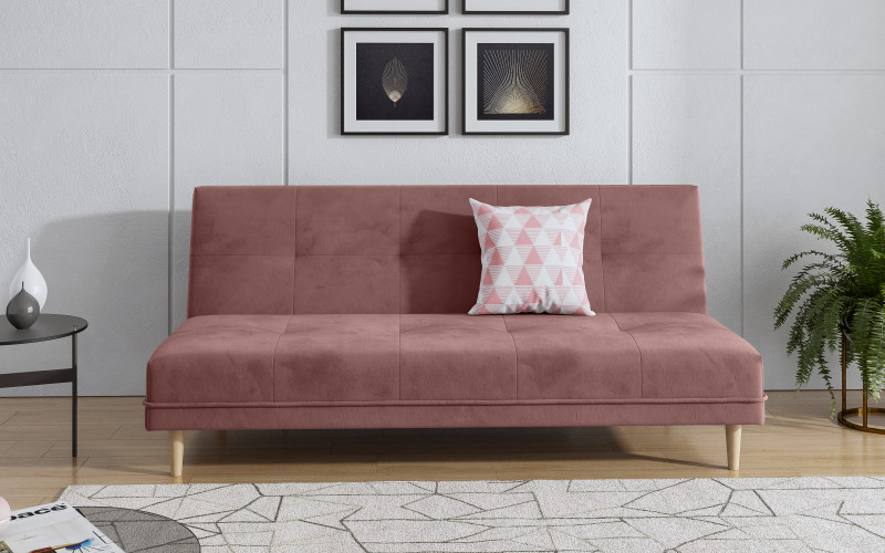 Canapea extensibila click-clack Nira, roz + print  1