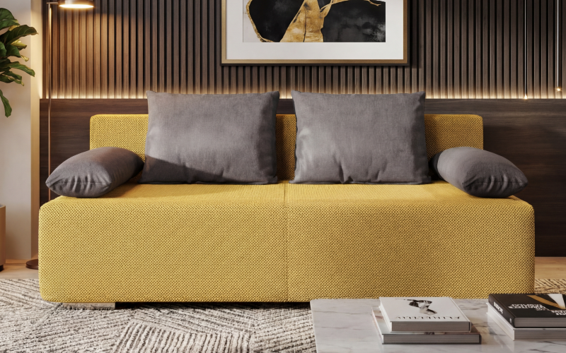 Canapea extensibila Keira Extra, galben + gri  1