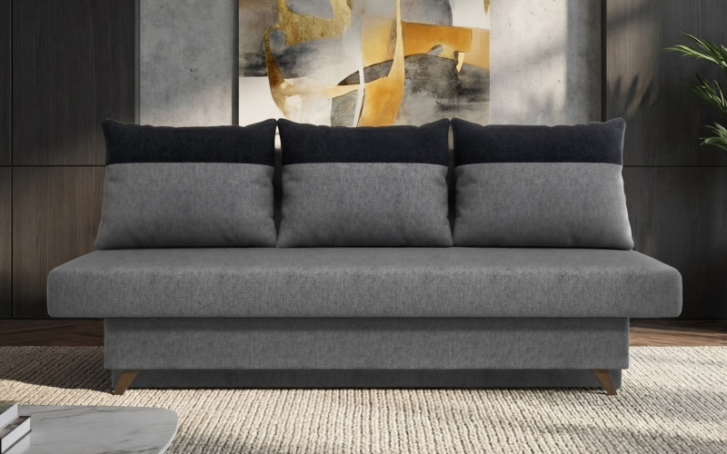 Canapea extensibila Marty, gri inchis + negru  1