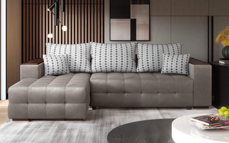 Coltar extensibil cu brat etajera Melvin S, gri  1