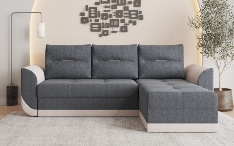Coltar extensibil Sven, gri inchis + bej  1