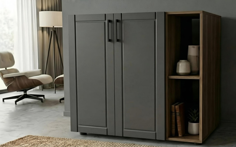 Comoda Nikon, stejar scandinav inchis + antracit mat  1