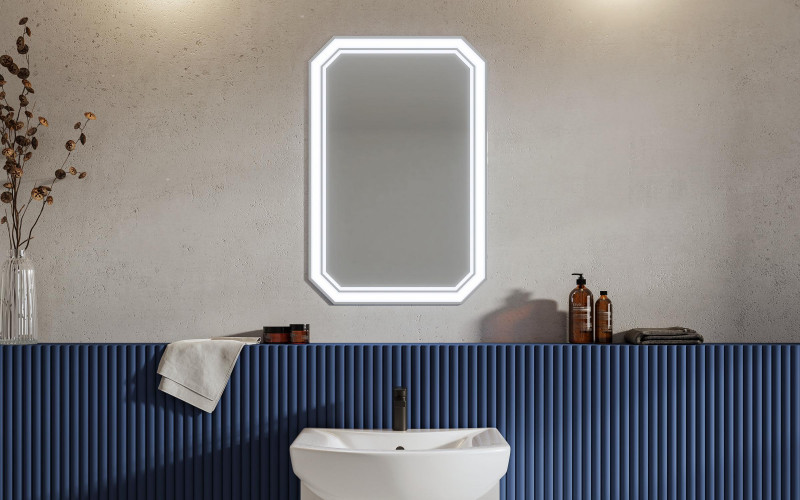 Oglinda pentru baie cu iluminare LED,   1