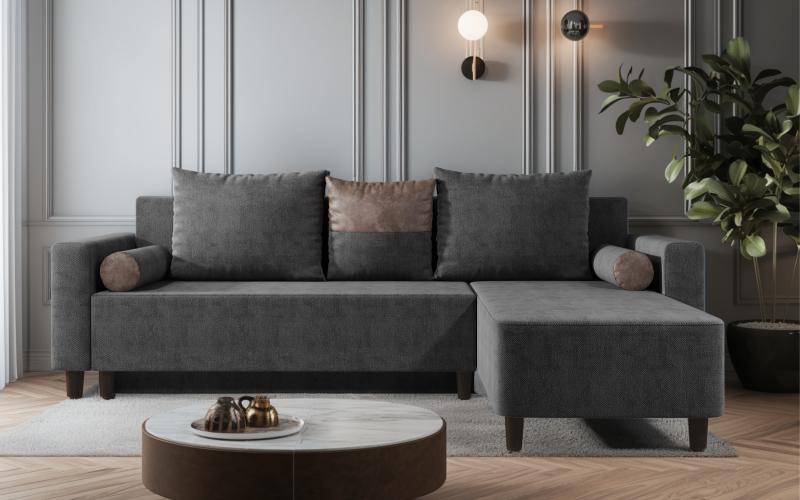 Coltar extensibil Oreon, gri + maro  1