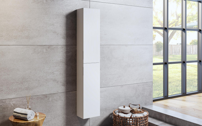 Dulap coloana PVC pentru baie, alb  1