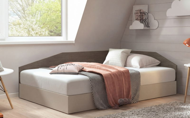 Pat 120/200 cu mecanism Ralitsa, casmir + stejar antracit  1