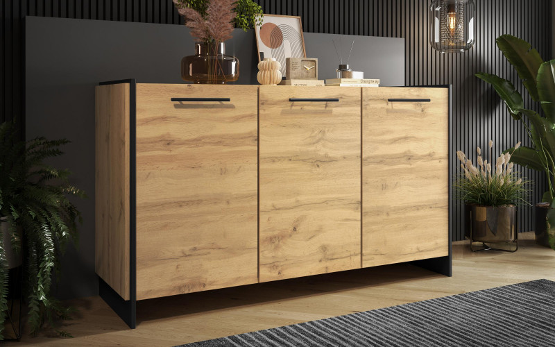 Комод Камино 3D, дуб вотан + черный  1