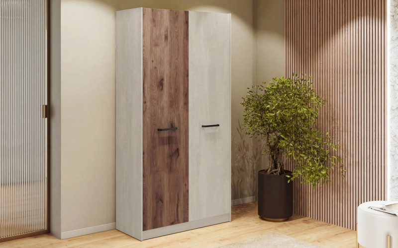 Dulap Keti 1, Silk + stejar scandinav inchis  1