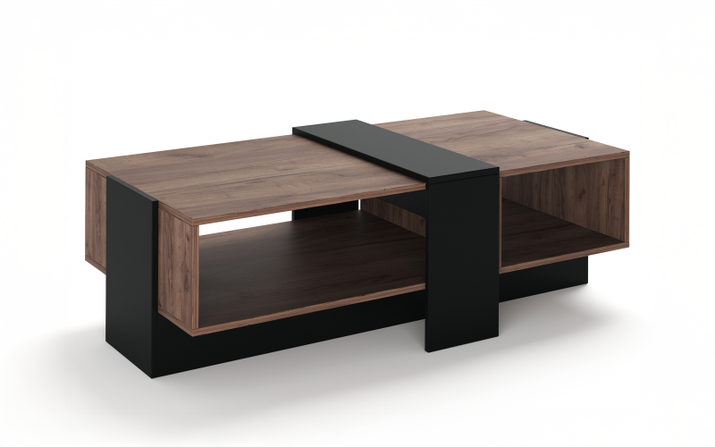 Masuta de cafea Niro, stejar craft tabacco + negru mat  1