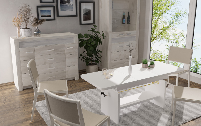 Masuta de cafea extensibila cu mecanism de ridicare Keily,   2