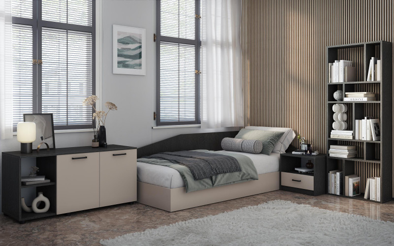 Colectie pentru dormitor Colectia Emily S  pentru dormitor, casmir + stejar antracit  1