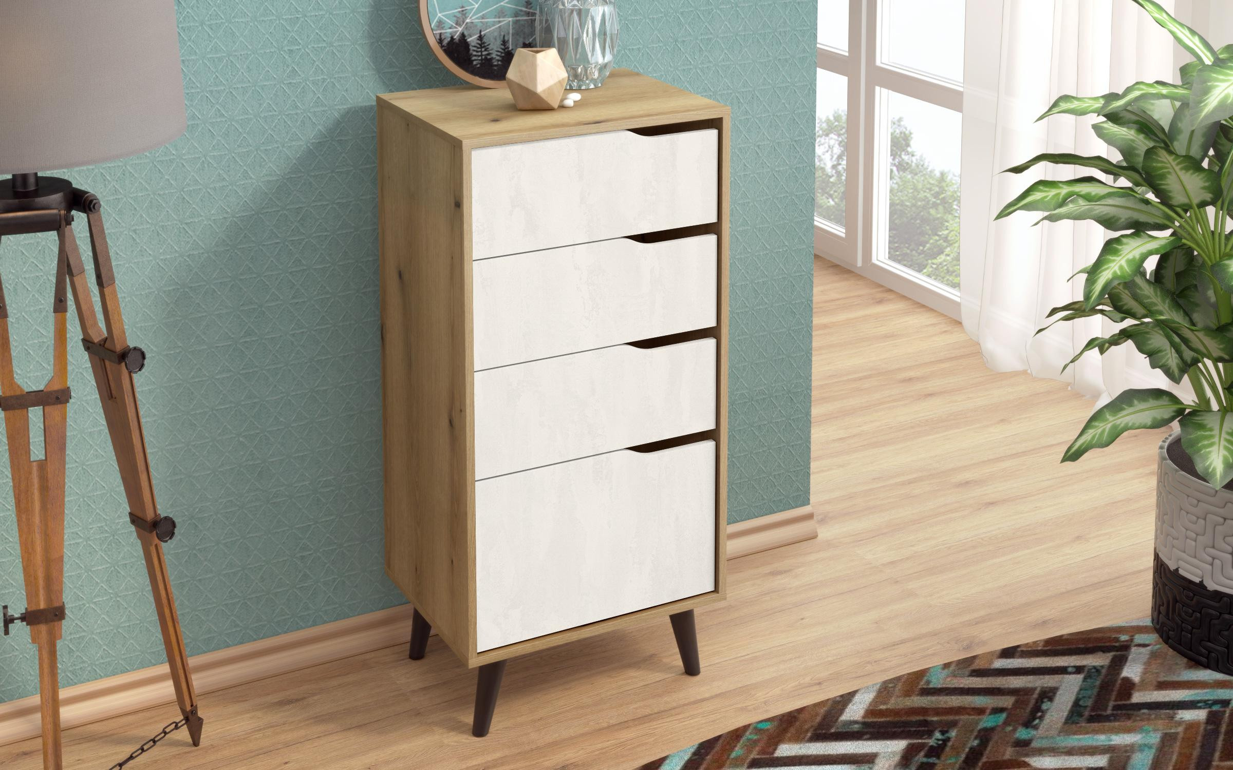 Comoda Morano B, Silk + stejar evoc  3