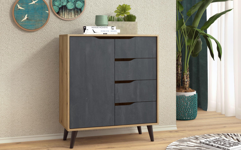 Comoda Morano C, stejar evoc + Magma  1