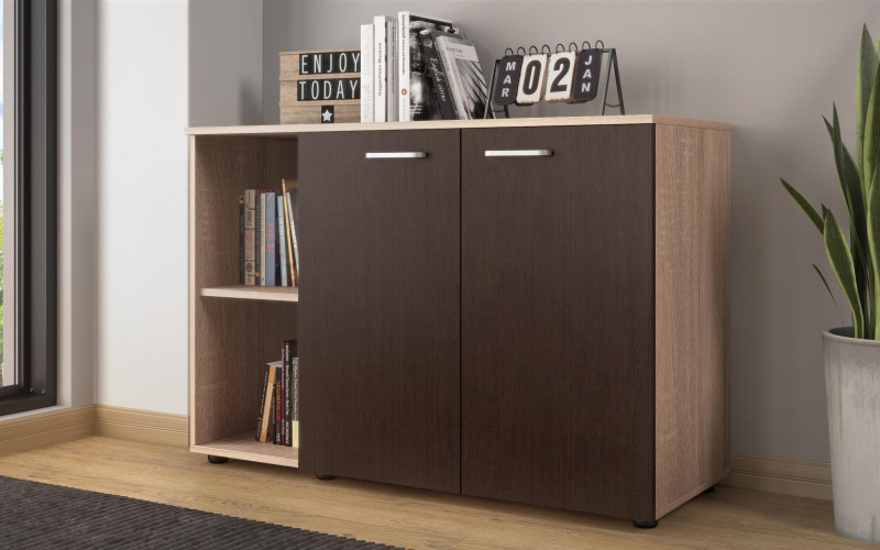 Comoda Veron L, stejar sonoma + wenge  1