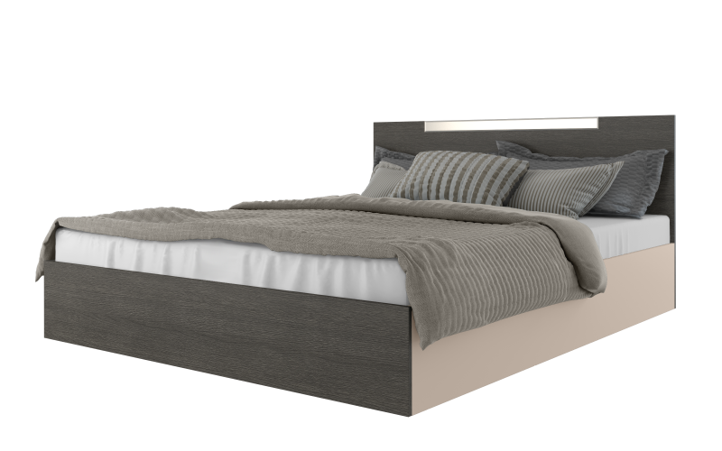 Pat dublu 160/200 Katerina +  saltea, casmir + stejar antracit  1